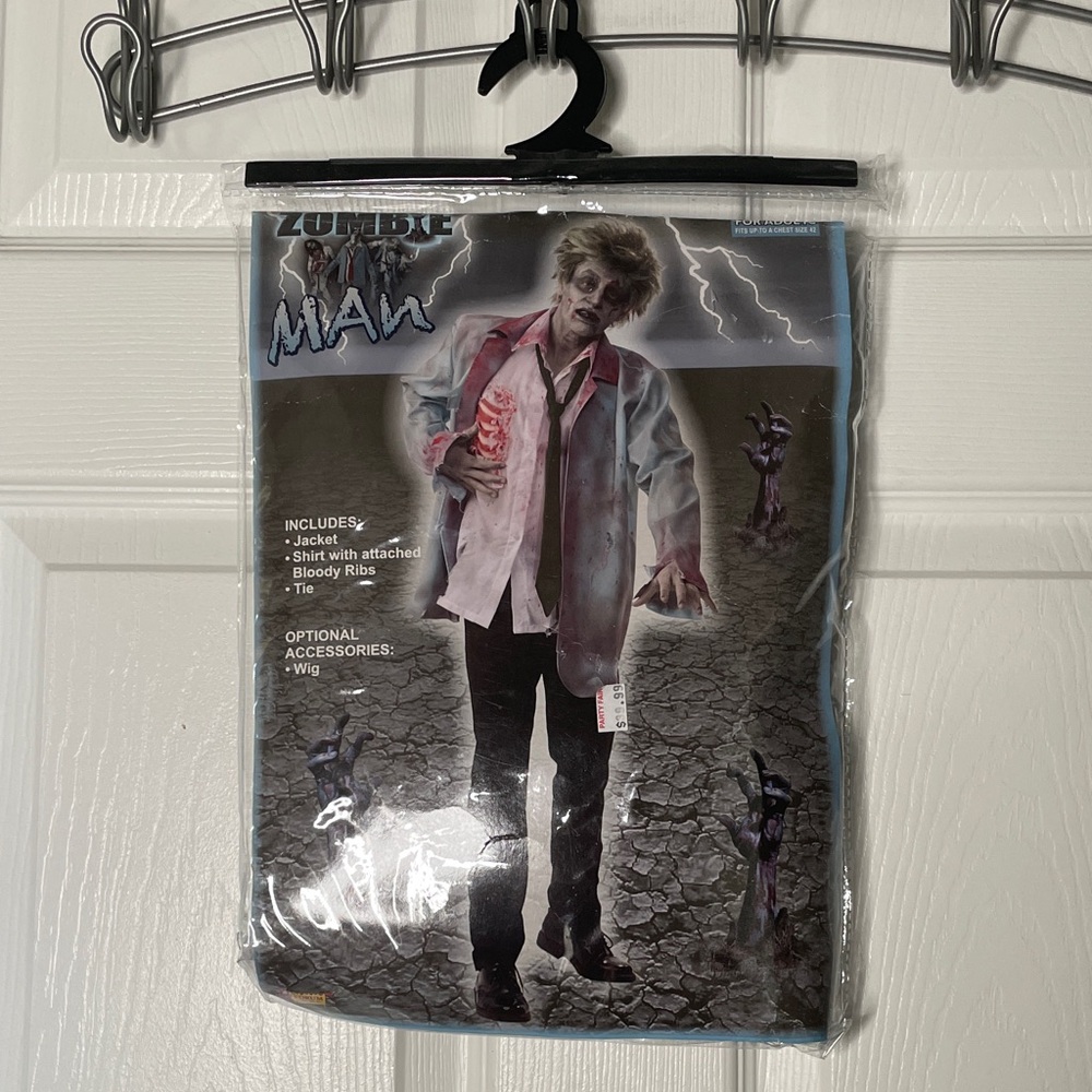 Forum Novelties Zombie Man Costume with Bloody Ribs shirt, Blazer & Tie